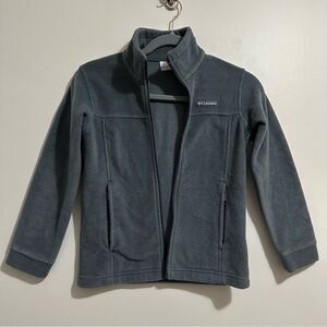 Columbia Kids Gray Lightweight Fleece Jacket Boys Girls Sz S (8) Full Zip READ